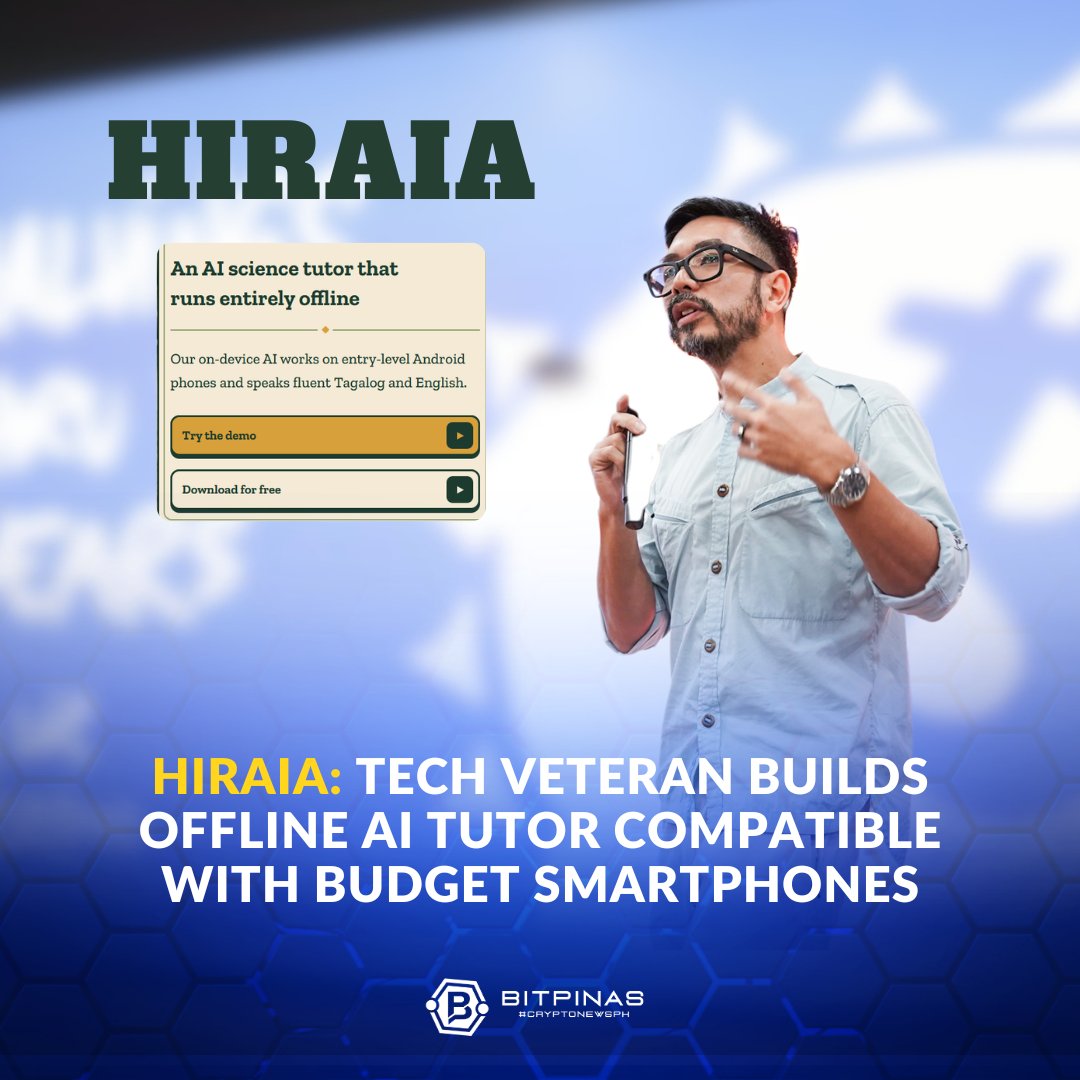 BitPinas feature graphic showing Hiraia and its creator speaking into a microphone